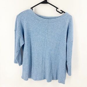 J. JILL WEAREVER WAFFLE DOLMAN 3/4 SLEEVE SOFT POWDER BLUE TOP SIZE‎ X-SMALL